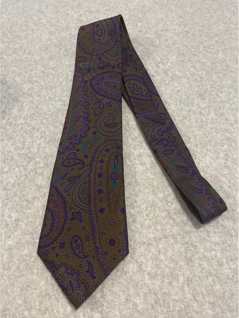 Vintage Giacomo Italia Gray Paisley Italian Silk Tie 56”